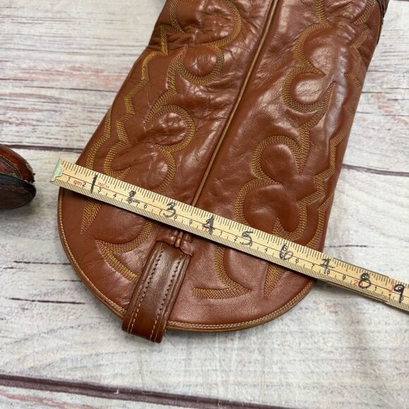 Vintage Tony Lama Eel Patchwork Cowboy Boots Brown Leather Western Size 11.5 D - Picture 9 of 13